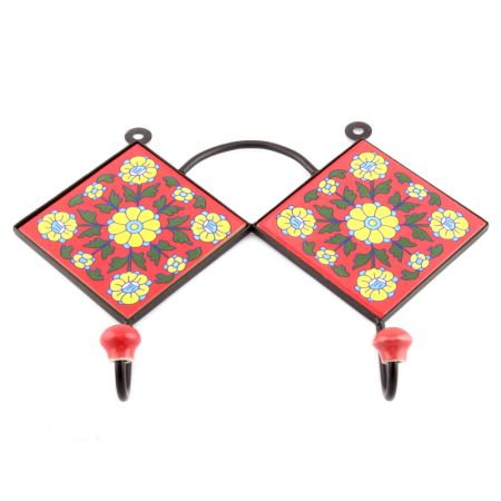 Red And Yellow Flower Tiles Hook